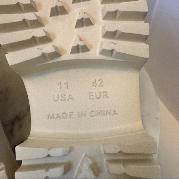 Lili & Oumer Beige Cream Platform Slide Sandals Women’s 11 EUR 42 Chunky Sole - Picture 14 of 16